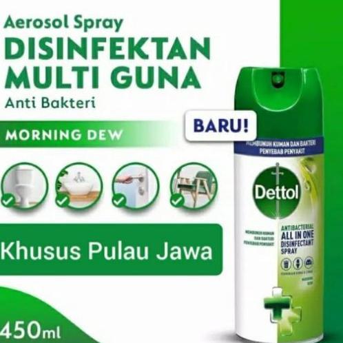 Dettol disinfectant Spray 450ml Hijau Biru Botol Aerosol Anti Bakteri