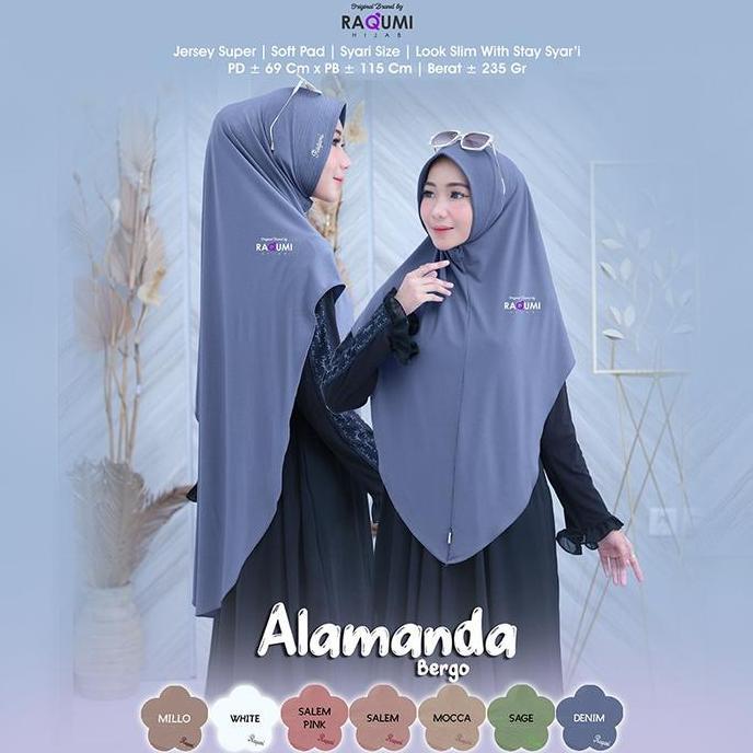 jilbab bergo soft pet antem alamanda jersey super ori raqumi