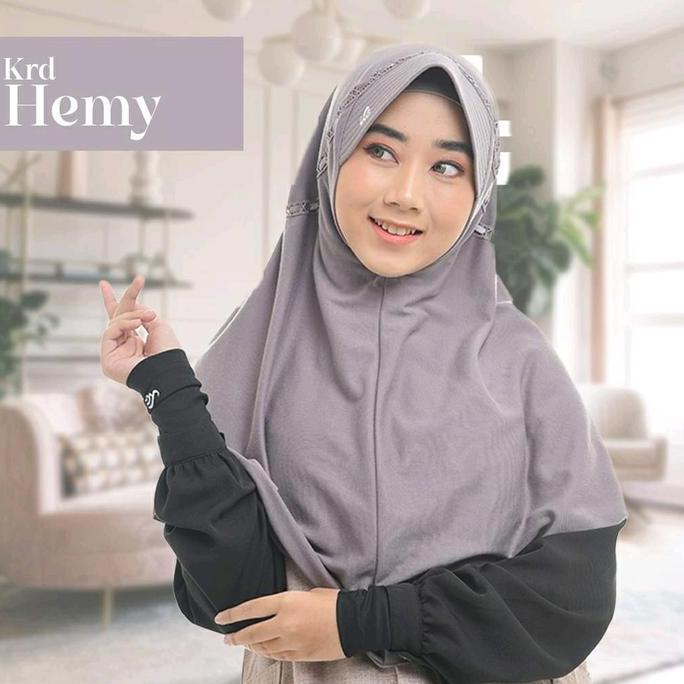 Rabbani -Kerudung Jilbab Sekolah Hemy Serut Atas Pita Serut Jilbab Wanita