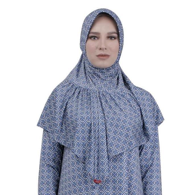 Zoya Kalila Nalanie - Kerudung Bergo Motif Bahan Jersey Rempel Depan
