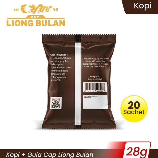 Cukafindan_ - Kopi Liong Bulan Plus Gula 28Gr X 20 Sachet - Kopi Nikmat Bogor