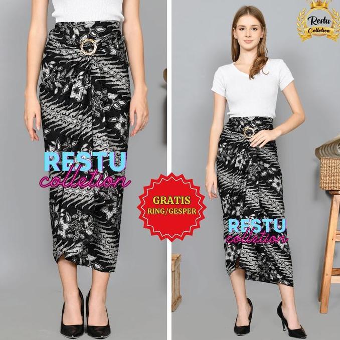 DB68 >> Stelan Couple Kemeja Pria Dan Rok Lilit Wanita Motif Batik Nikahan Pesta Kondangan Tunangan 