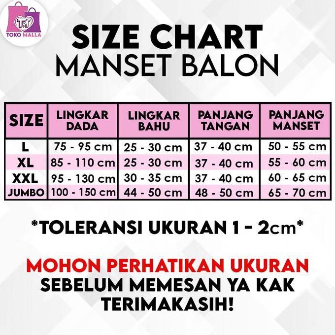 DN45 - Jumbo Big Size LD 120 140 Baju Manset Kebaya Lengan Panjang Wanita Polos Bahan Spandek Balon 