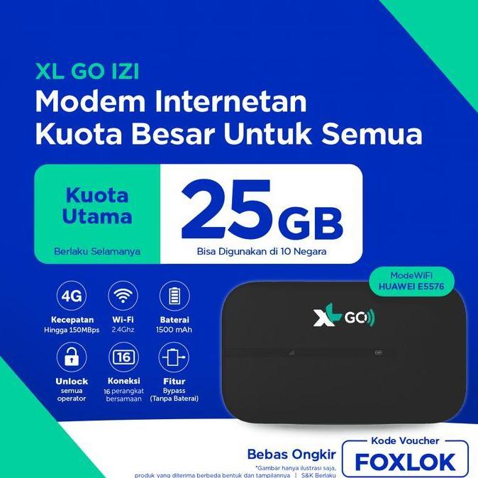 XL GO Modem WiFi Huawei E5576 (25 GB)