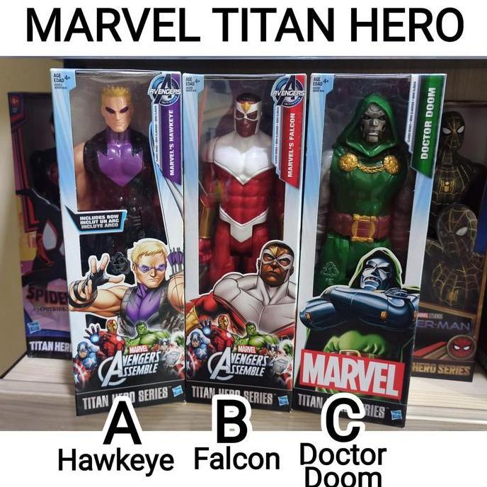 HASBRO Mainan Action Figure Marvel Dr. Doom Falcon & Hawkeye 30 cm ORI