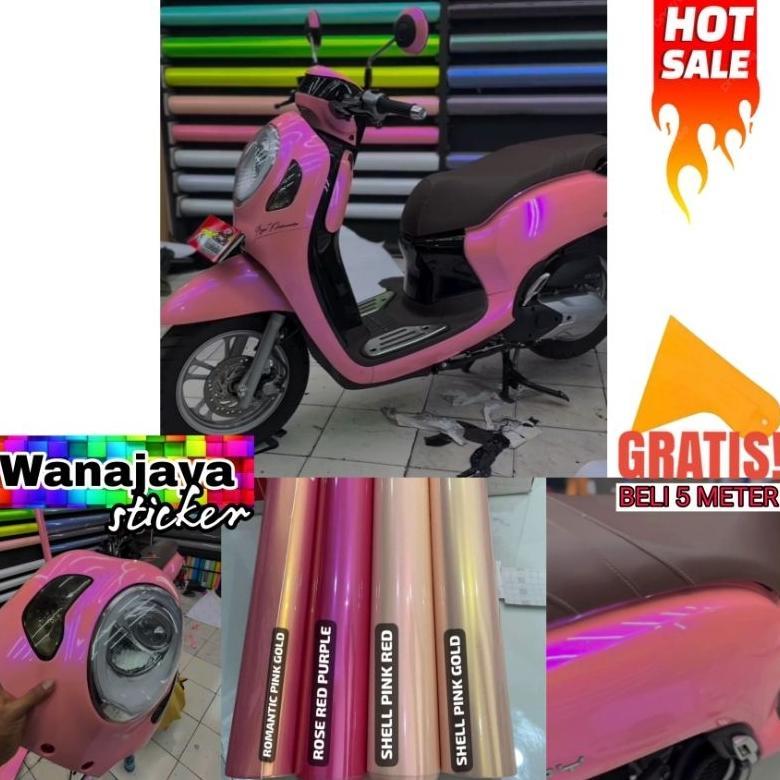 stiker skotlet motor pink lembayung ungu stiker pink lembayung