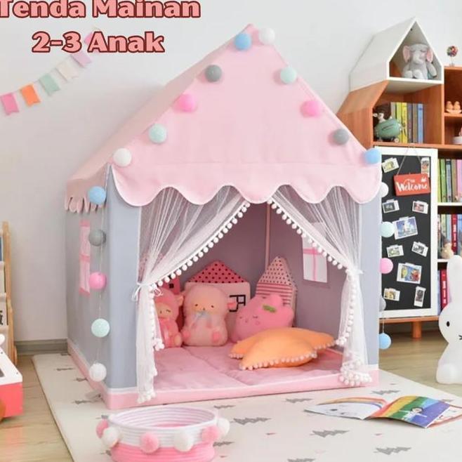 Tenda Camping Anak 2 3 4 Orang Mainan Rumah Rumahan Castle Princess Jumbo Jendela Pintu