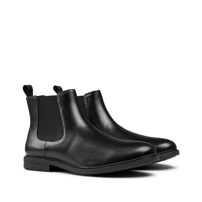 Prabu - Aksa Black Sepatu Kulit Chelsea Boots Pria - Hitam Shoes