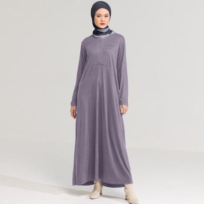inner dress bella dauky gamis bahan kaos busui resleting depan Terlaris