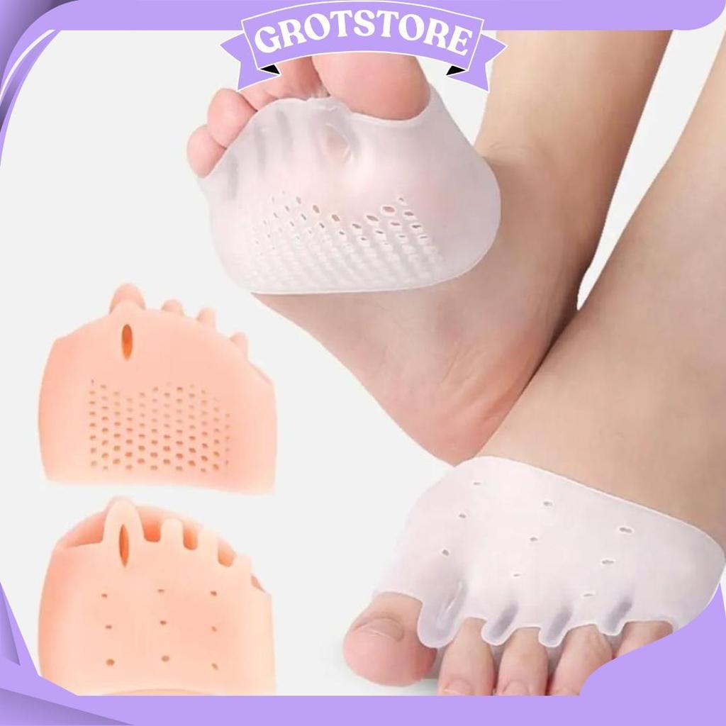 Sepasang Silikon Bantalan Kaki Gel Lembut Silicone Pemisah Jari Kaki Bantal Korektor Bunion Dpc Ori