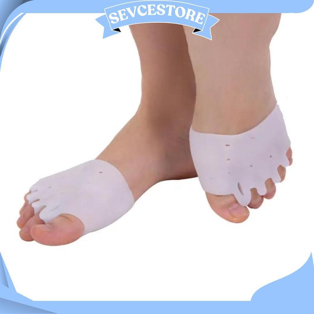 Sepasang Silikon Bantalan Kaki Gel Lembut Silicone Pemisah Jari Kaki Bantal Korektor Bunion Dpc Ori