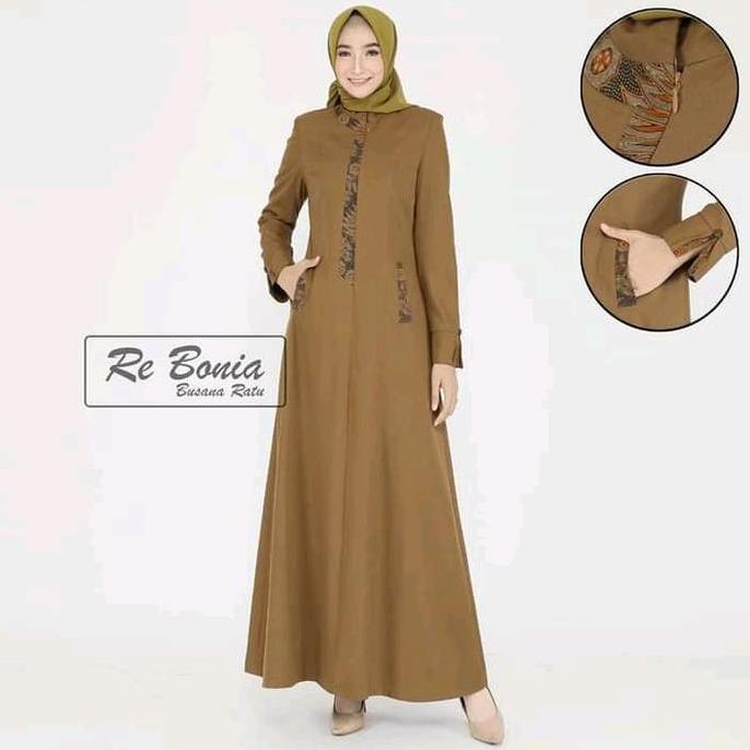 Gamis Kerja Wanita Coklat Tua/ pakaian kerja coklat tua wanita coklat tua/ Baju Muslim Dress Terlari