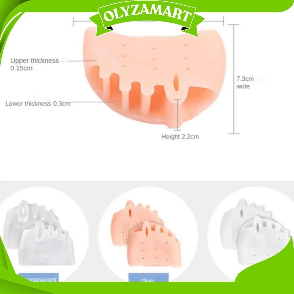 Sepasang Silikon Bantalan Kaki Gel Lembut Silicone Pemisah Jari Kaki Bantal Korektor Bunion Dpc Ori