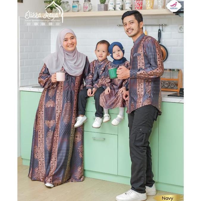 Baju Gamis Sarimbit Keluarga Lebaran 2025 Zalira Kids / Eliza Dress couple mom and kids mewah origin