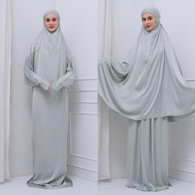 Mukena Mini Travel 2 in 1 Premium Armani Silk Laser Cut Dewasa Terlaris