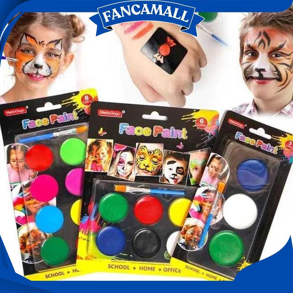 Portable Boxed Washable Water Based Body Face Make Up Paint For Kids Body And Face Paint Kit For Kid
