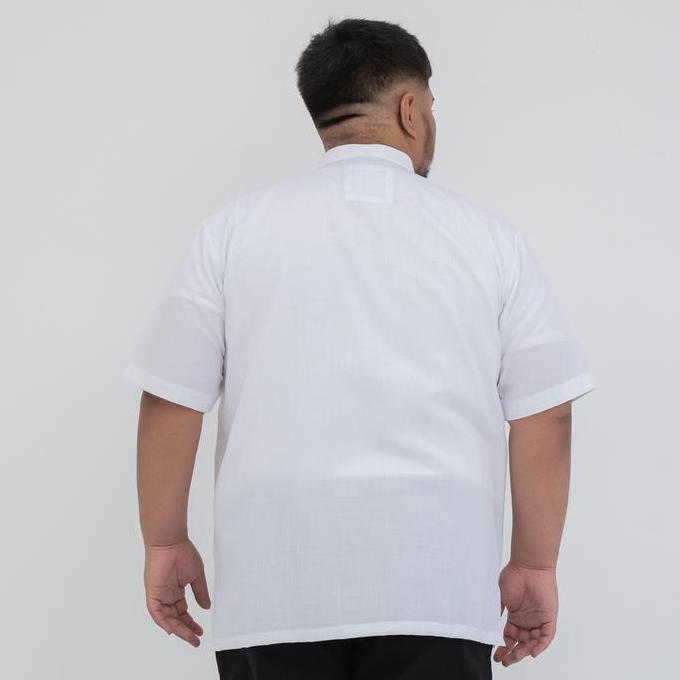 Kemeja Koko Jumbo Big Size Pria Laki Cowok Linen Putih Voicnot BAH 625 Terlaris
