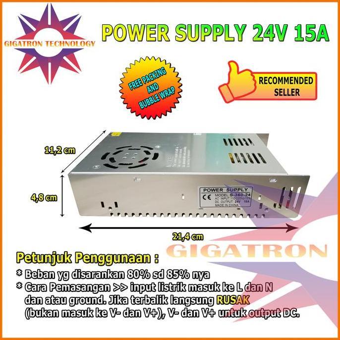 Diskon Power Supply 24V 15A / Psu 24V 15A Switching Power Supply Psu 24V 15A