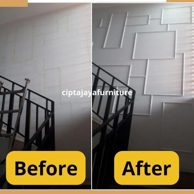 Jasa Pasang Wall Molding Moulding PVC Hiasan Dinding Permeter Jabodetabek 36 meter batang hingga 100