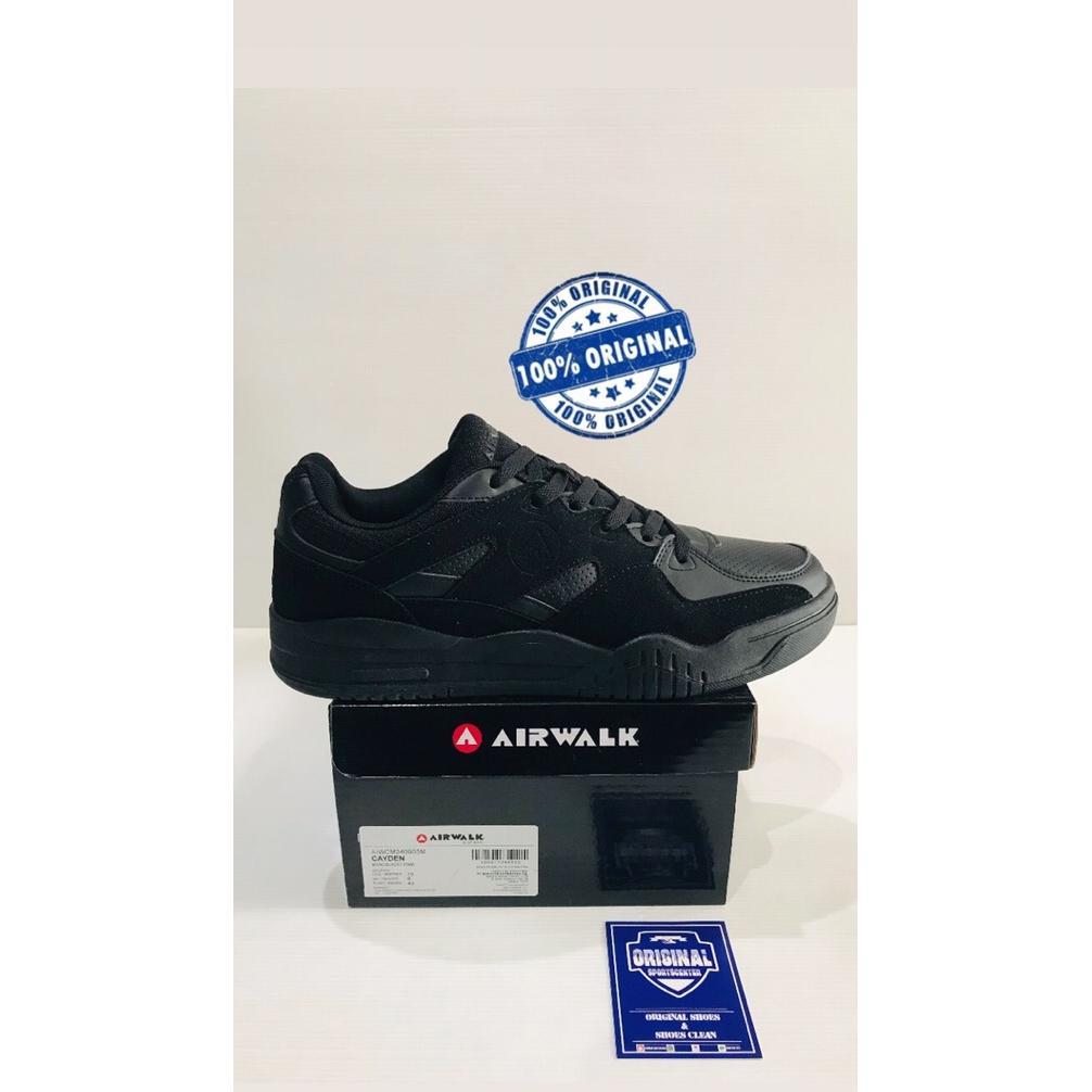 BIG SALE AIRWALK CAYDEN [AIWXF24090BM] ORIGINAL SEPATU HITAM/FULL BLACK/SEKOLAH/PRIA/RUNNING/LARI/SN