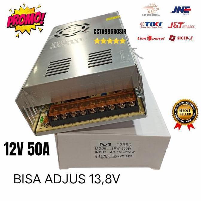 Spesial Psu 50A 12V 600W Power Supply 12Volt 50 Amper Trafo/Travo Indoor 50A