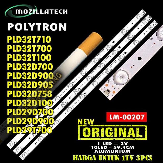 DY103 >> Polytron Backlight TV 3210 LED Lampu TV Polytron 10K 3210 Kancing Serikual Aluminium 100% B