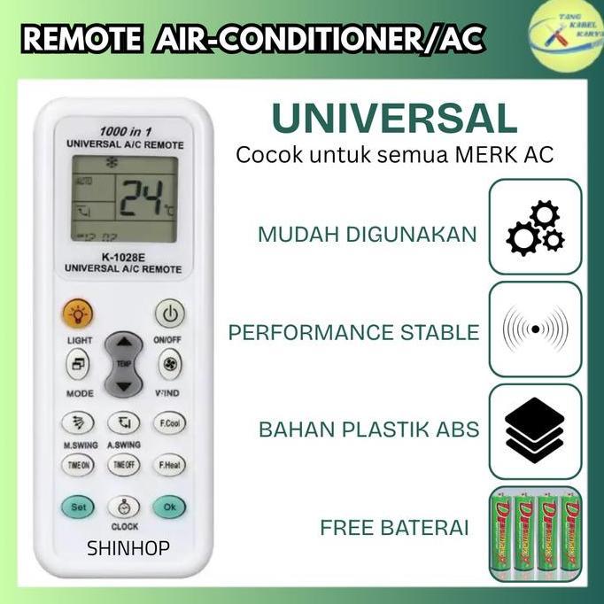 DB44 >> REMOTE REMOT SEMUA AC MULTI UNIVERSAL SHINHOP K-1028E