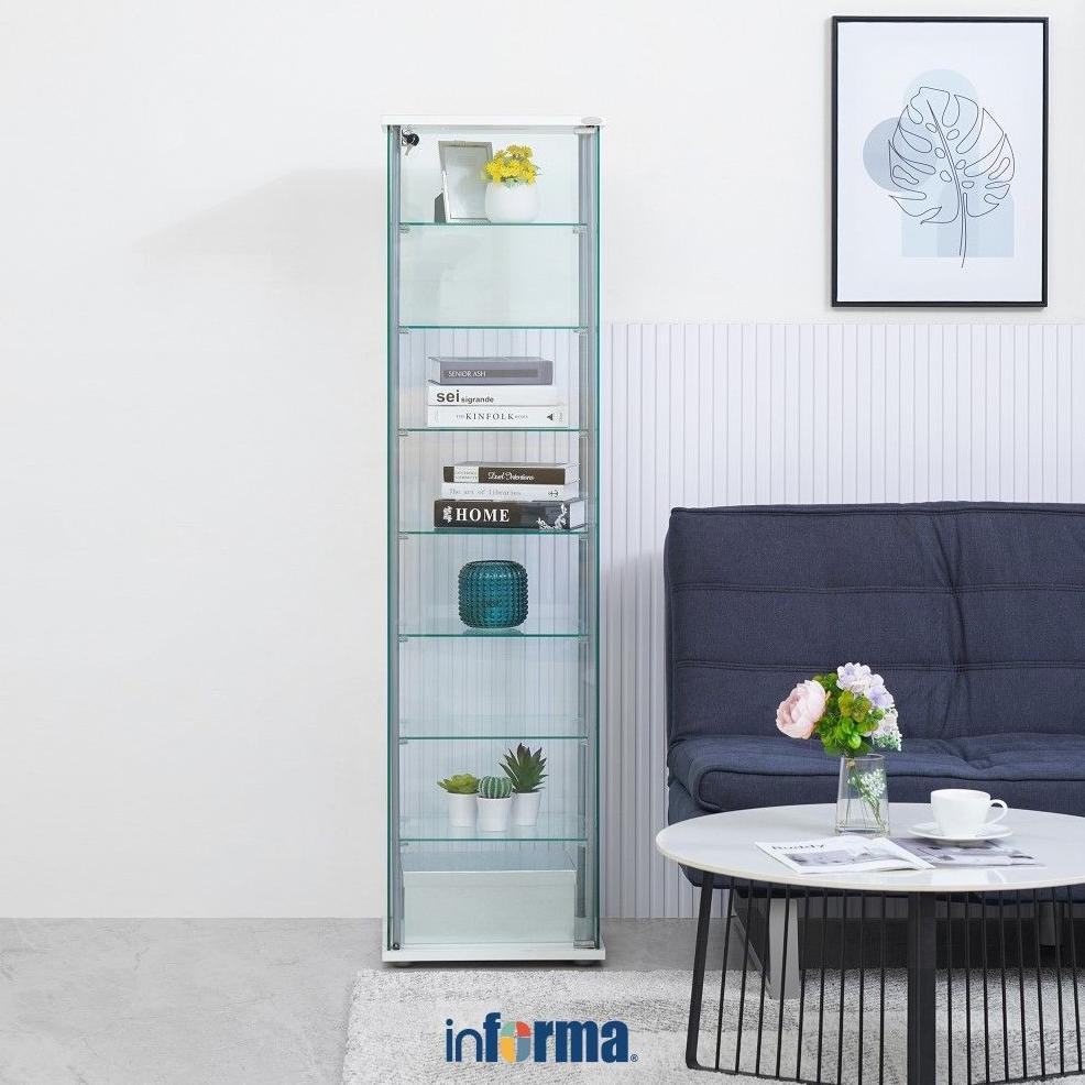 Informa Newvy Curio Lemari Pajang 8 Tingkat Dengan Kunci - Putih Display Cabinet Kabinet Koleksi Paj