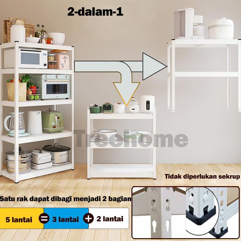 Rak Besi 5 Susun  /Rak Gudang /  Rak Dapur / Rak Besi Serbaguna / Rak Aquarium 120x40x200cm