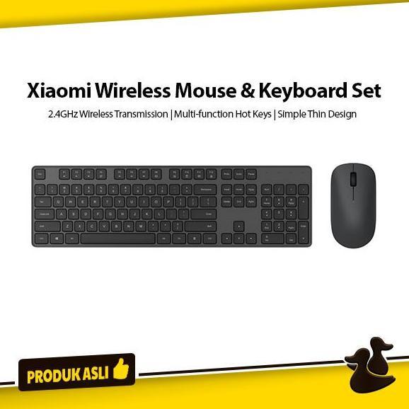 Xiaomi Mi Wireless Keyboard Mouse Combo Set Nirkabel Original