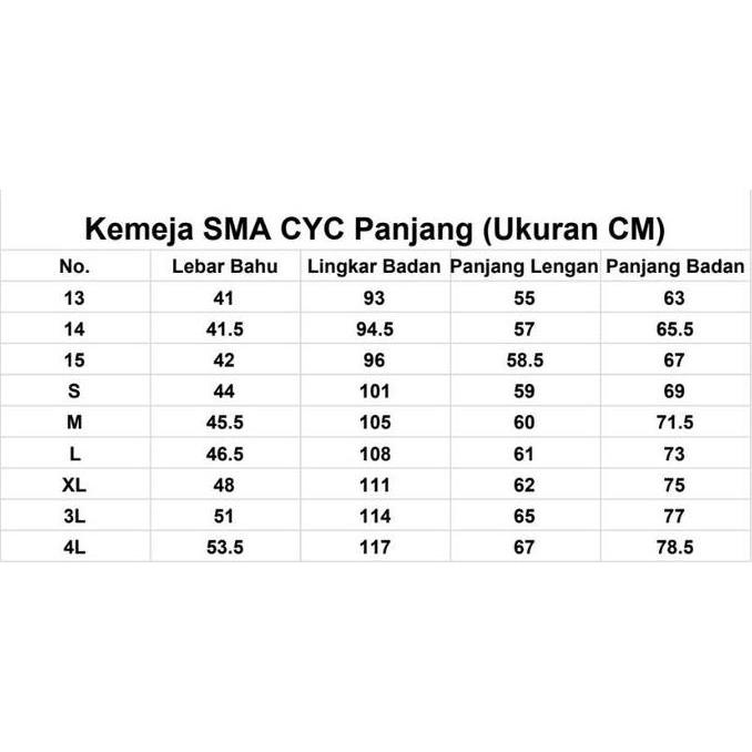 KEMEJA SMA CYC PANJANG BAHAN TEBAL SWESI SERAGAM SEKOLAH MR BEN
