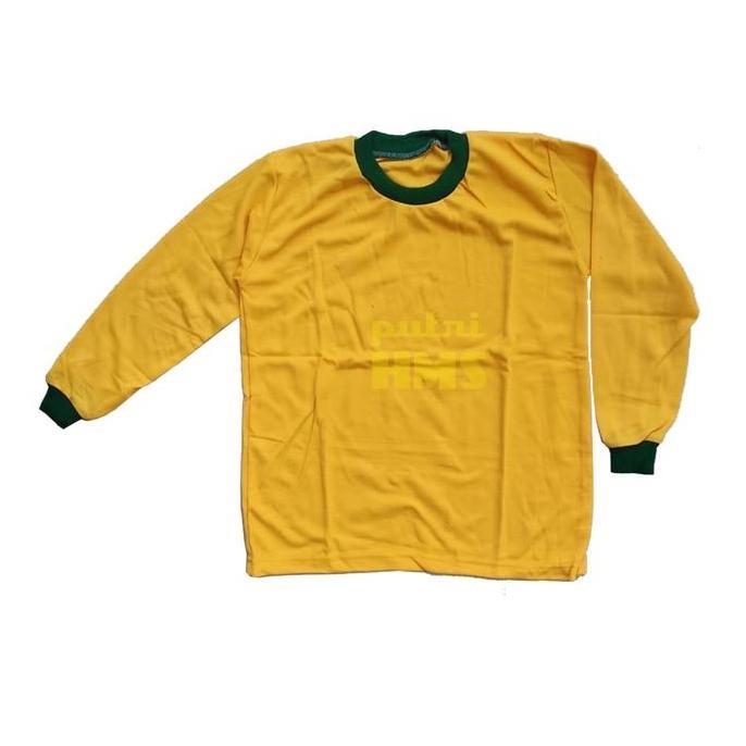 seragam olahraga PAUD TK kuning kunyit - hijau botol