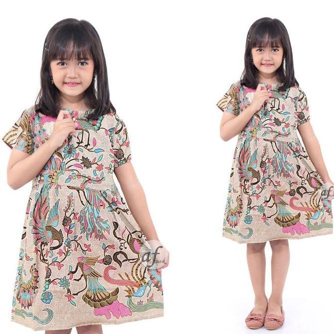 New- Dress batik anak perempuan - Pakaian Batik Anak Perempuan 2-12 Tahun