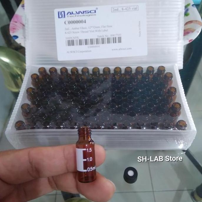 BOTOL VIAL KACA 2 ML COKLAT AMBER