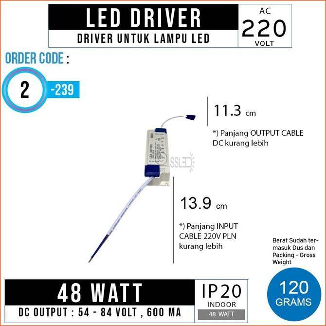 Diskon Led Driver 48 Watt Power Dc 54 -84 Volt 600Ma Power Supply