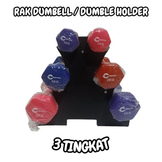 RAK DUMBELL / DUMBLE HOLDER / DUMBELL STAND / RAK BARBEL 3 TINGKAT