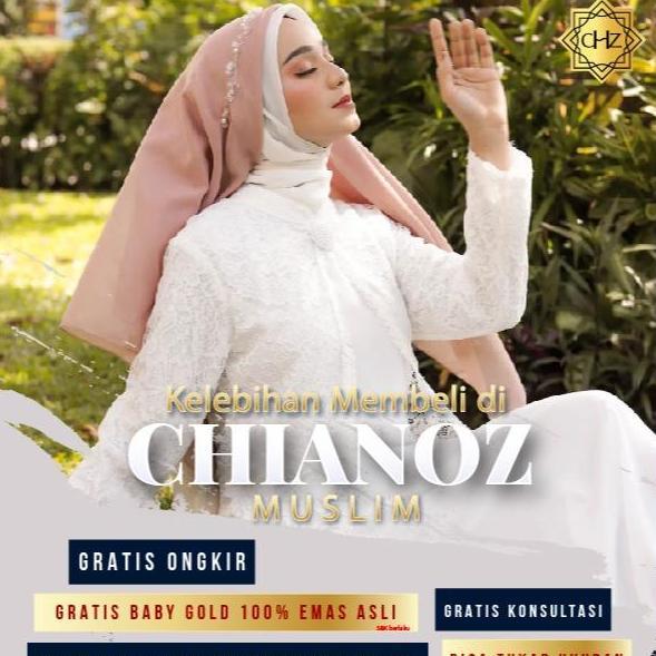 CHIANOZ Gamis Putih Couple Ibu & Anak Rossa Dress  Renda Baju Lebaran Umroh Haji Manasik Pesta Akad 