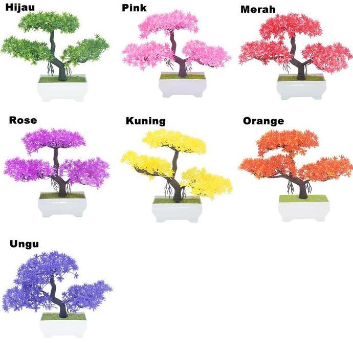 Ornamen Tanaman Hias Bunga Pajangan Dekorasi Rumah ruang tamu / Tanaman Hias Plastik bonsai plus Pot