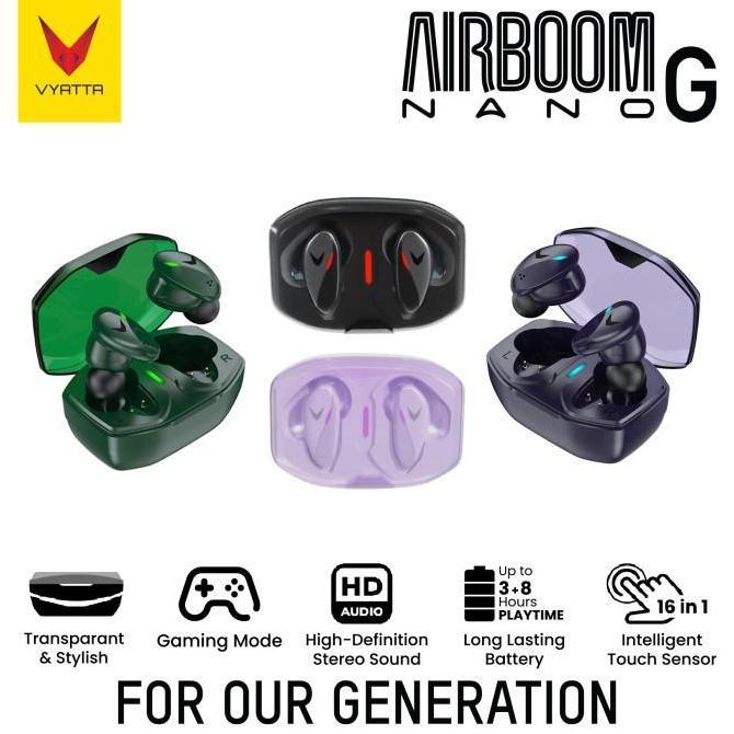 VYATTA AIRBOOM NANO G TWS BLUETOOTH HEADSET EARPHONE GAMING G