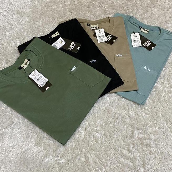 Paket 4 Pcs Kaos Polos Poet Saku Pria Wanita Mbn L Xl Xxl Kaos Distro Cowok Polos Saku Kantong Mbn C