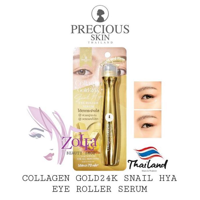 PRECIOUS SKIN COLLAGEN GOLD 24K SNAIL HYA EYE ROLLER SERUM - SERUM KANTONG MATA PANDA ALU
