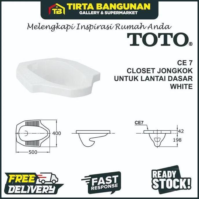 Promo KLOSET JONGKOK TOTO CE 7 / WC / KLOSET JONGKOK COD