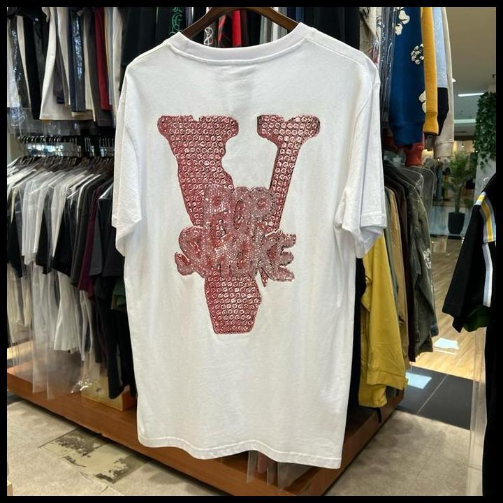 Produk Unggulan Kaos Pria Vlone Pop Smoke Printed Logo Pm V-T18