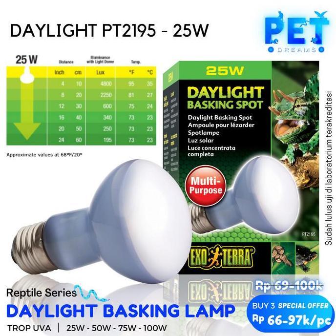 PROMO LAMPU UVA EXOTERRA DAYLIGHT BASKING REPTIL TORTO IGUANNA SULCATA