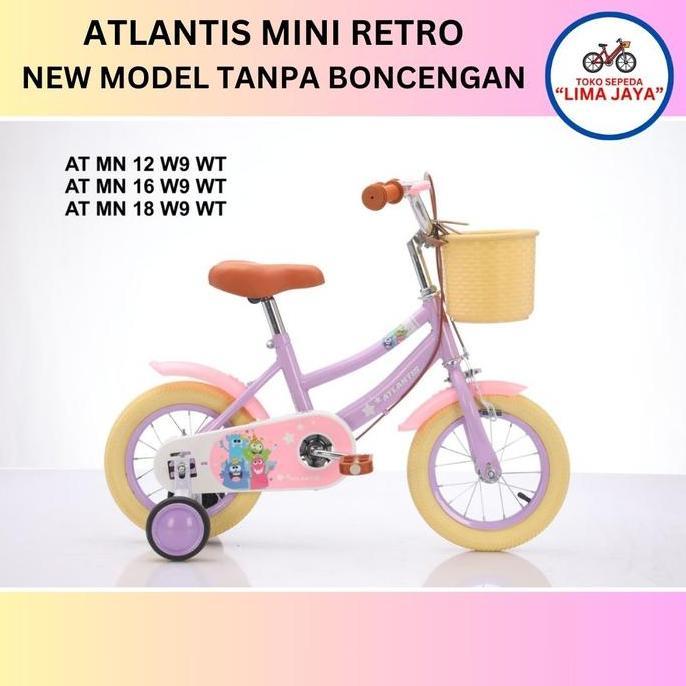 Terbaru Sepeda Anak Model Retro Classic Untuk Anak Perempuan Cewe Atlantis Keranjang Tanpa Boncengan