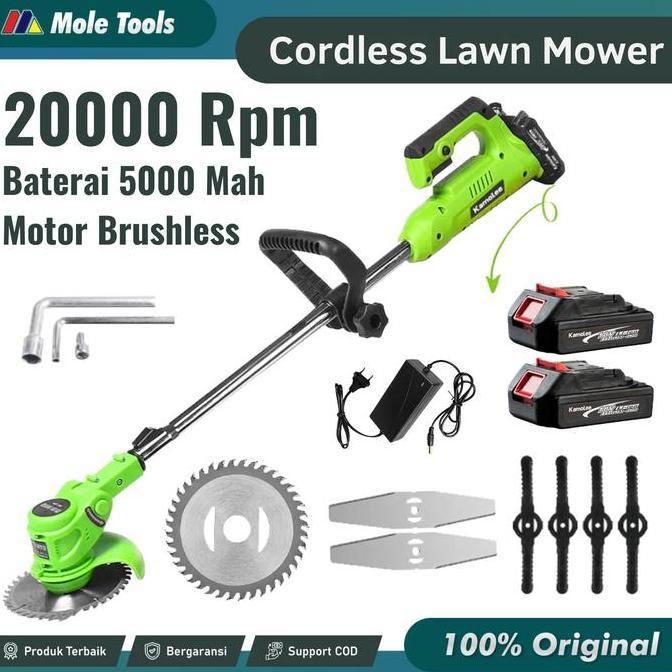 Kamolee Mesin Potong Rumput 24V Mesin Pemotong Rumput Mesin Rumput Baterai - Potong Rumput Tanpa Kab