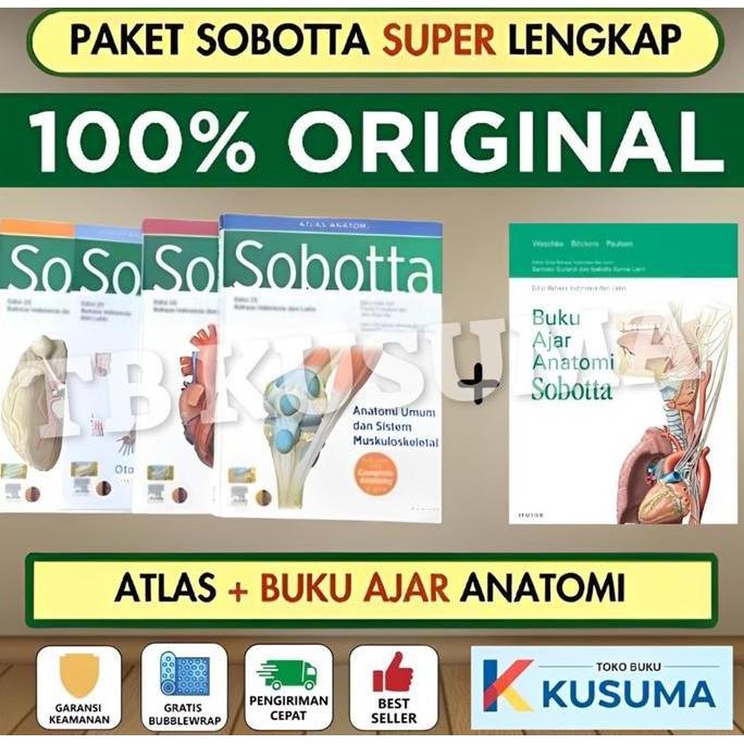 TERBARU - PAKET LENGKAP SOBOTTA ATLAS ANATOMI EDISI 25 + BUKU AJAR ANATOMI SOBOTTA - FREE SAMPUL - O