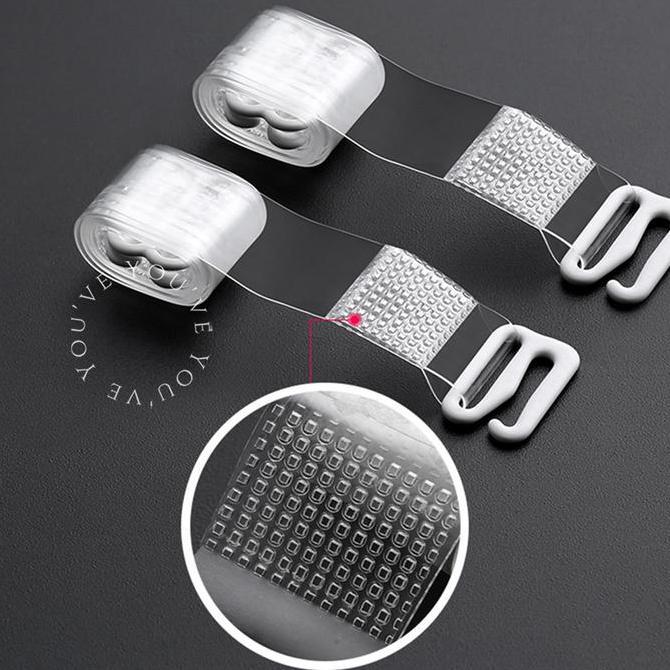 You've ( YouHave ) Tali Bra Tarnsparan Manik-Manik Gliter Bintang Tali Tarnsparan BH Bra Strap Bra 0