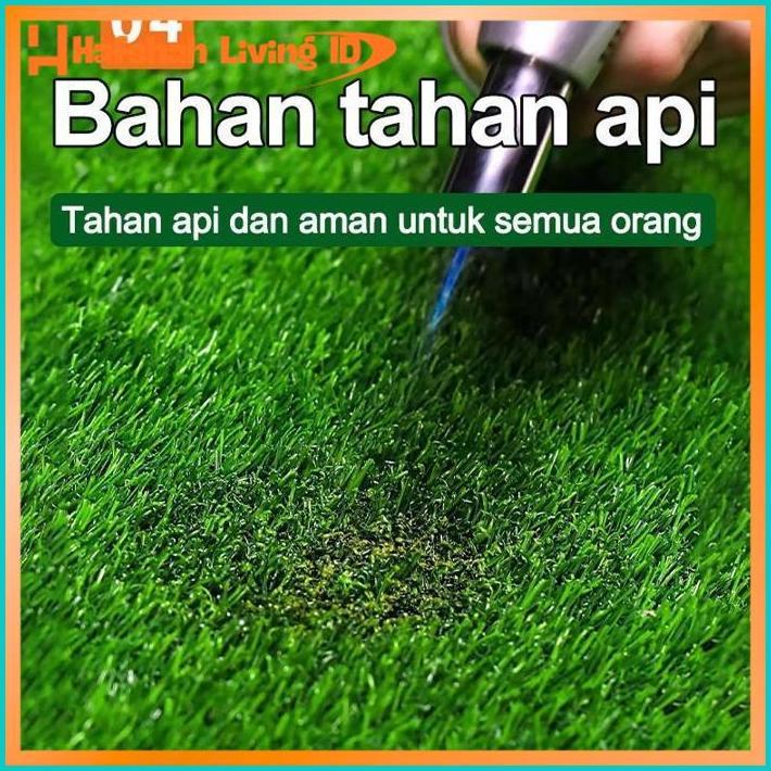 Diskon Rumput Sintetis 3Cm 2*1.5M/2*2M Tebal Taman Indoor Outdoor Rumput Sintetis Dekorasi Lawn Rump