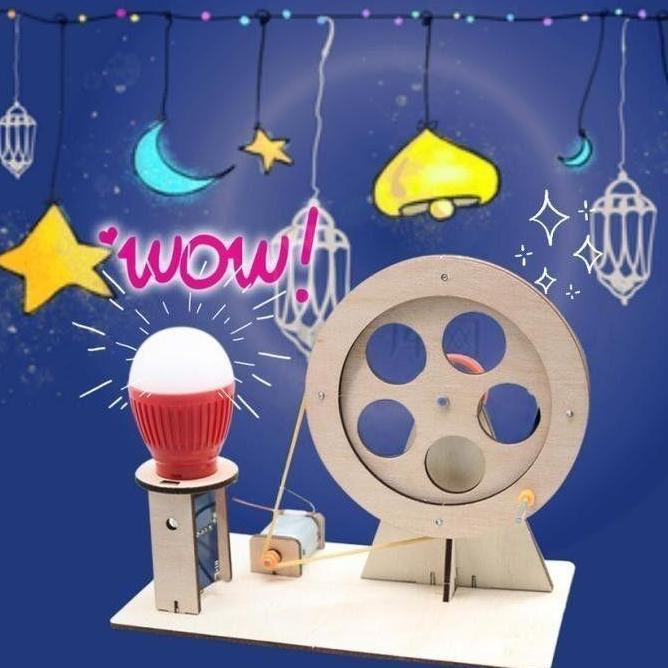 XENOFIELD Generator Bohlam Kayu DIY Untuk Edukasi Kreatif Anak Mainan Generator Tangan Mainan Rakita